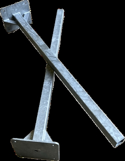 Stolpe, 60x60 mm, med fotplate, lengde: 1,30 m.
